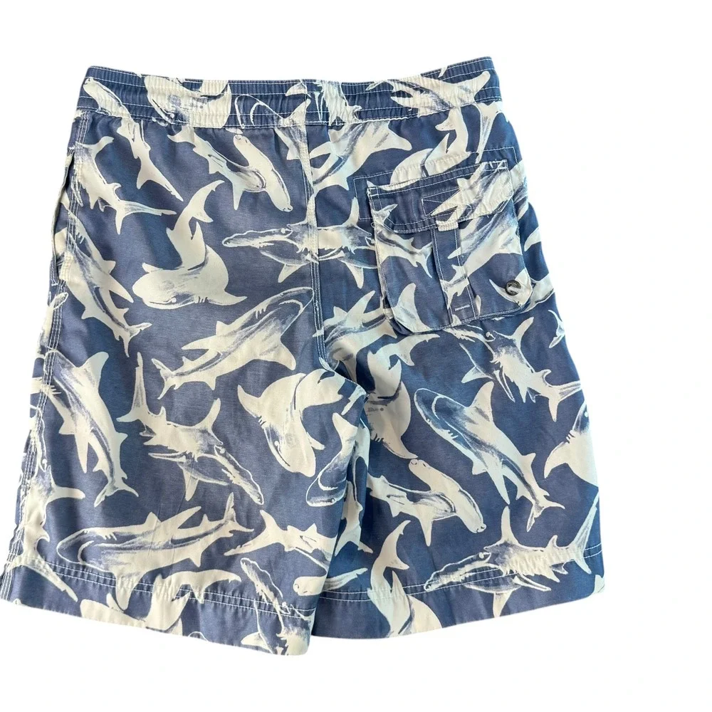 Gap Kids Boys‎ Blue Shark Print Swim Trunks Mesh Lined Size L 10